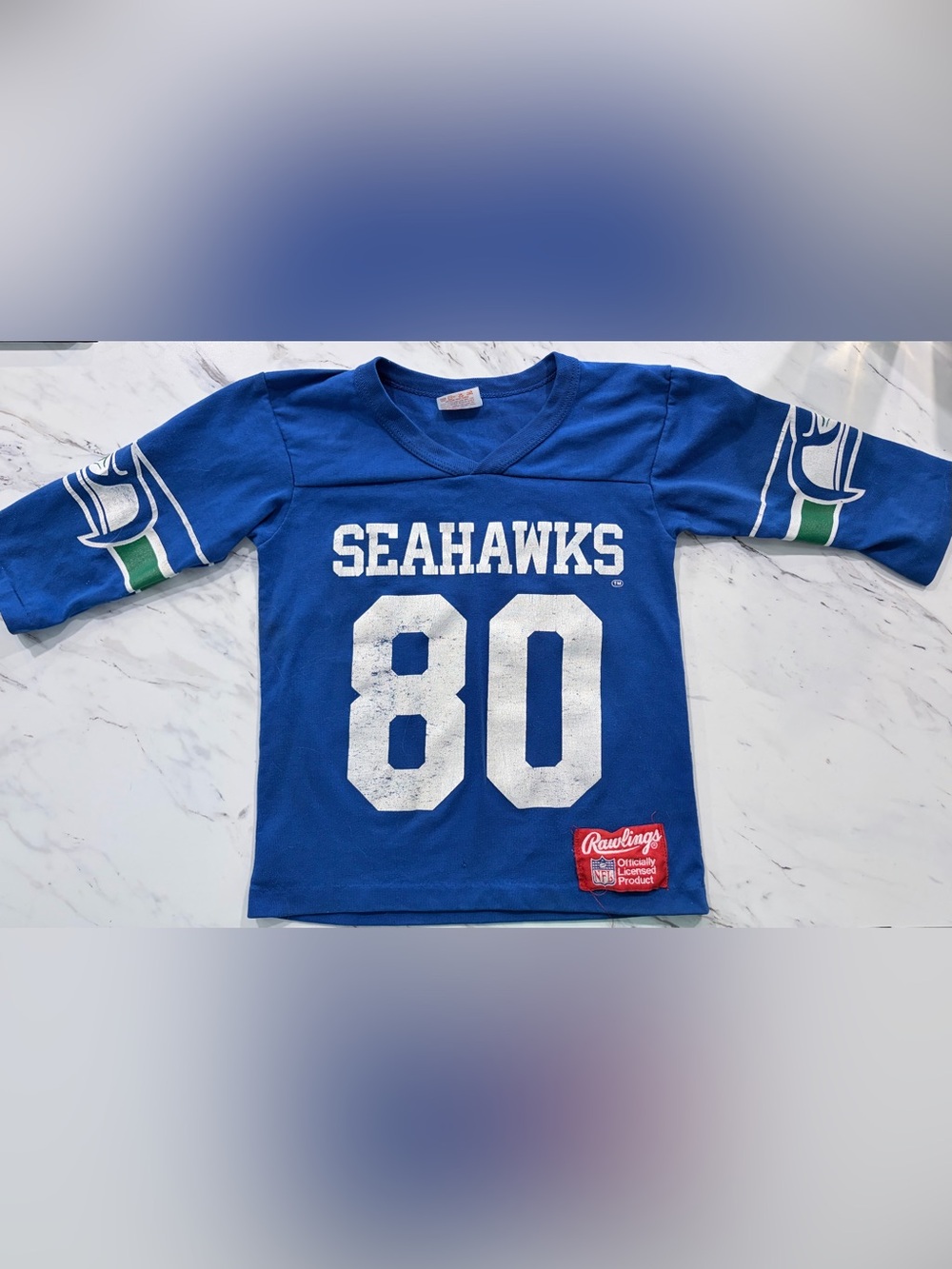 Rawlings Blue Seahawks 80 Kids Short Sleeve Tee